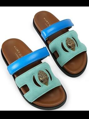Kurt Geiger London, the Eagle Cut Out Suede Slide Sandals-6 Brand New